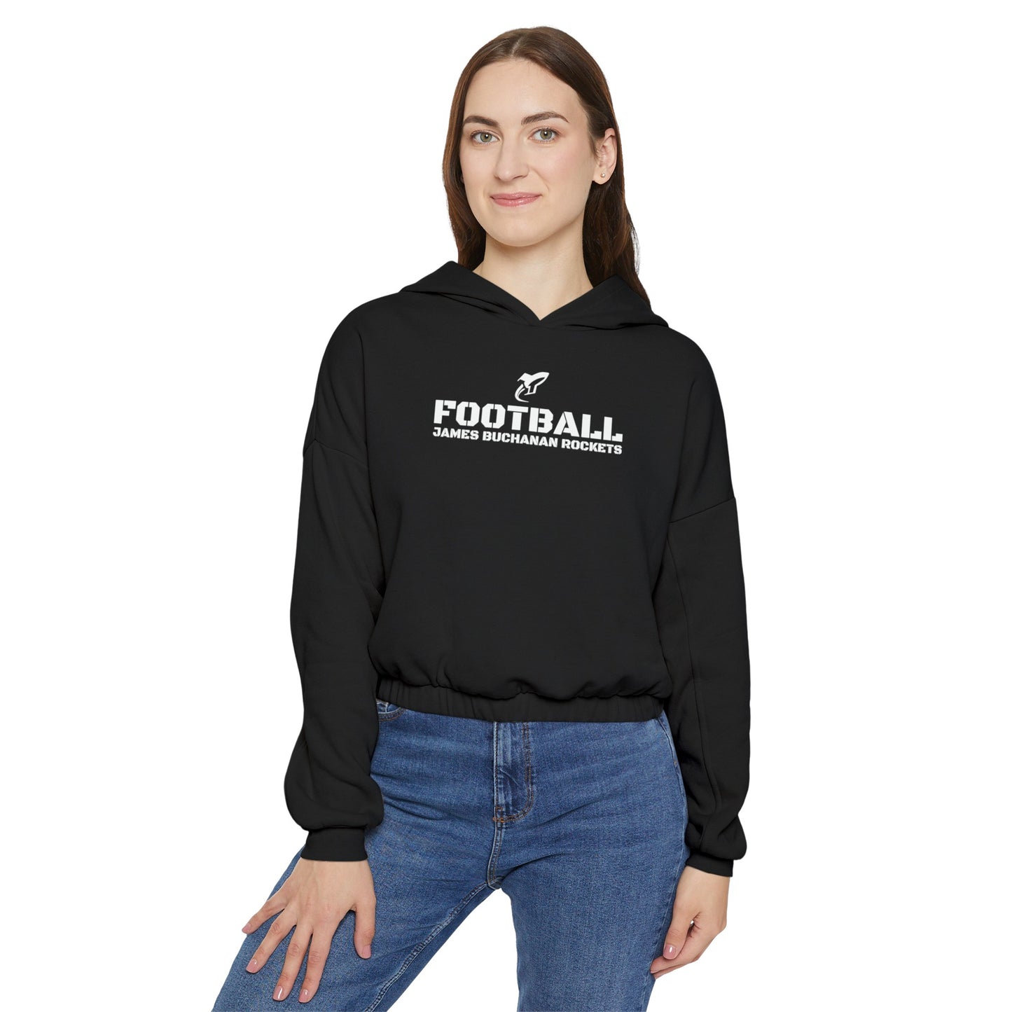 JB football Flag Women's Cinched Bottom Hoodie