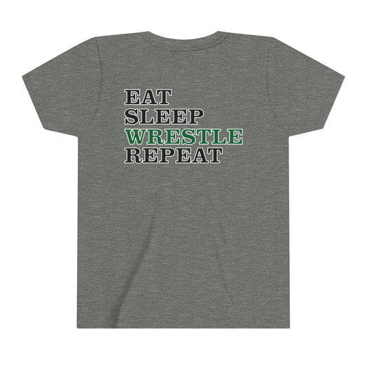 JB eat, sleep, wrestle, Repeat Youth Short Sleeve Tee