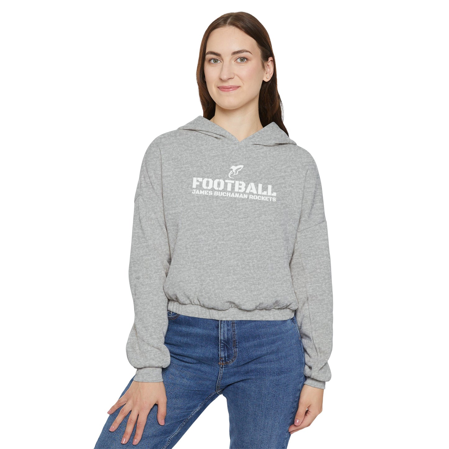 JB football Flag Women's Cinched Bottom Hoodie