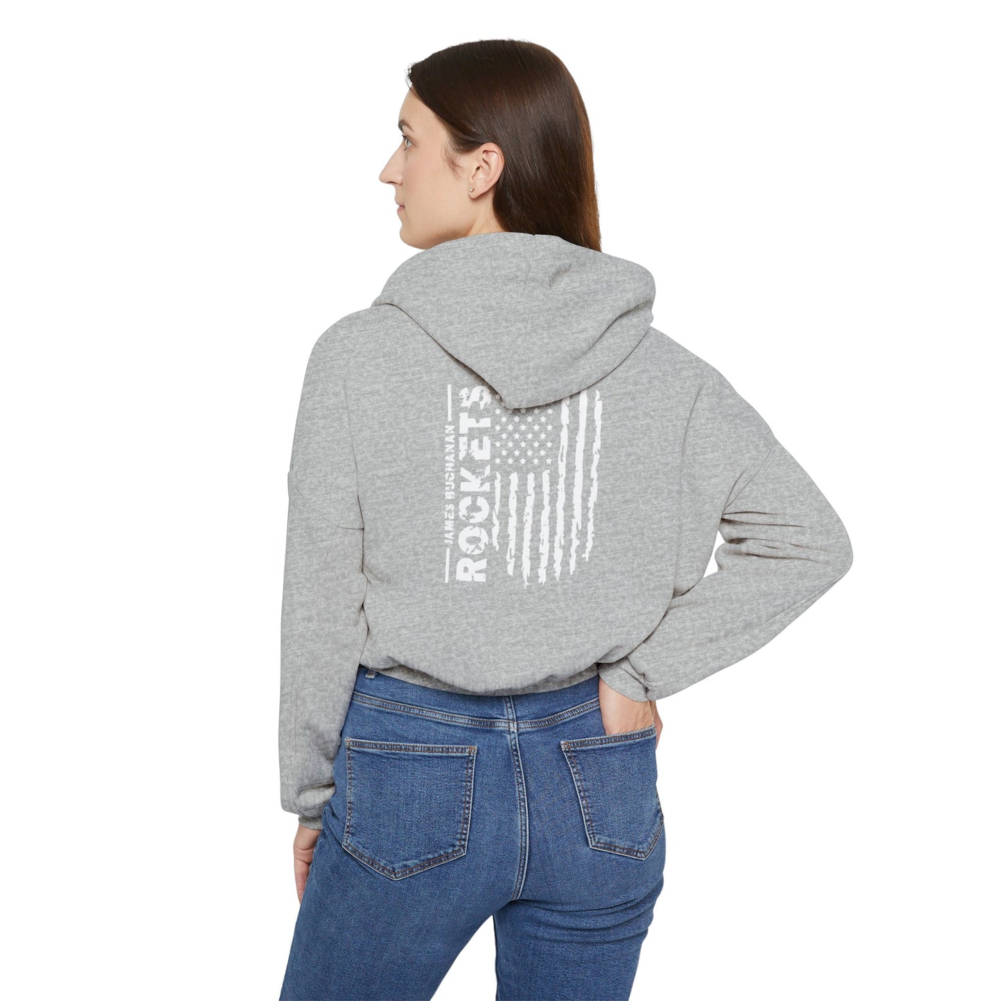 JB football Flag Women's Cinched Bottom Hoodie