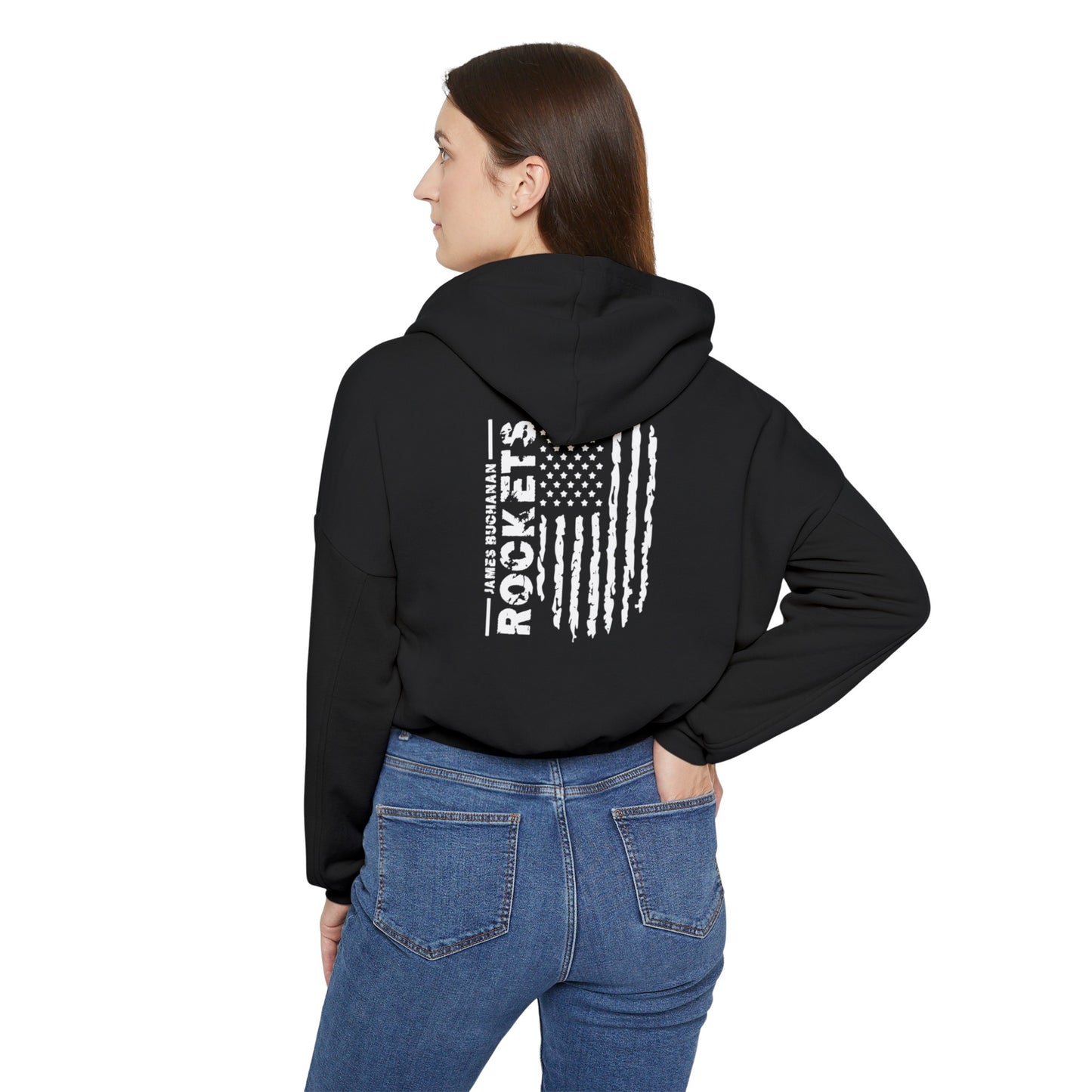 JB football Flag Women's Cinched Bottom Hoodie